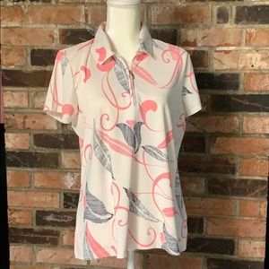 Izod 1/4 Zip Short Sleeve Golf Shirt Size L